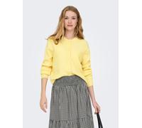Strickjacke JDY "JDYLUMI LIFE L/S BUTTON CARDIGA KNT NOOS", Damen, Gr. L, golden haze detail:melange, Strick, Obermaterial: 52% Polyester, 41% Polyacryl, 4% Wolle, 3% Elasthan, meliert, regular fit no