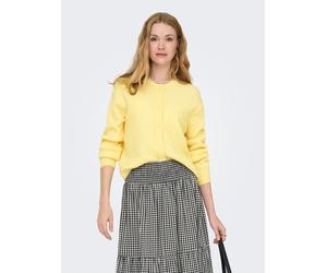 Strickjacke JDY "JDYLUMI LIFE L/S BUTTON CARDIGA KNT NOOS", Damen, Gr. M, gelb (golden haze detail:melange), Strick, Obermaterial: 52% Polyester, 41% Polyacryl, 4% Wolle, 3% Elasthan, meliert, regular