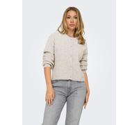Strickjacke JDY "JDYLUMI LIFE L/S BUTTON CARDIGA KNT NOOS", Damen, Gr. XL, beige (birch detail:melange), Strick, Obermaterial: 52% Polyester, 41% Polyacryl, 4% Wolle, 3% Elasthan, meliert, regular fit