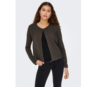 Strickjacke JDY "JDYRUE LIFE L/S ONEBUTTON CARDI KNT NOOS", Damen, Gr. M, braun (bracken detail:melange), Strick, Obermaterial: 51% Polyester, 46% Polyacryl, 3% Elasthan, meliert, unifarben, figurumsp