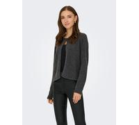 Strickjacke JDY "JDYRUE LIFE L/S ONEBUTTON CARDI KNT NOOS", Damen, Gr. S, grau (dunkelgrau melange), Strick, Obermaterial: 51% Polyester, 46% Polyacryl, 3% Elasthan, meliert, unifarben, figurumspielen