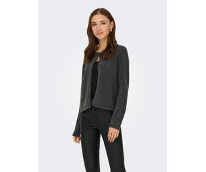 Strickjacke JDY "JDYRUE LIFE L/S ONEBUTTON CARDI KNT NOOS", Damen, Gr. S, grau (dunkelgrau melange), Strick, Obermaterial: 51% Polyester, 46% Polyacryl, 3% Elasthan, meliert, unifarben, figurumspielen