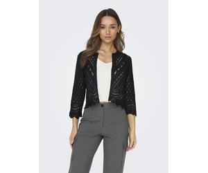 Strickjacke JDY "JDYSUN 3/4 CROPPED CARDIGAN KNT NOOS", Damen, Gr. XL, schwarz, Strick, Obermaterial: 100% Polyacryl, regular fit kurz, V-Ausschnitt, Strickjacken Strickjacke (58186657-XL) schwarz