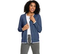 Strickjacke jeansblau-ecru 48 Baumwolle