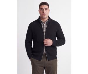 Strickjacke "JJEPERFECT KNIT FULL ZIP CARDIGAN SN PLS", Herren, Gr. 3XL, schwarz, Strick, Obermaterial: 50% Baumwolle, 50% Polyester, JACK & JONES PLUSSIZE, unifarben, normal normal, ohne Ausschnitt,