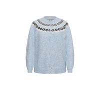 Strickjacke KAFFE CURVE "Damen Strickjacke KCbettany", Damen, Gr. S, blau (light blau melange), Obermaterial: 61% Polyester Pol. recyc.. 20% Polyester PES. 12% Nylon NY. 7% Wolle mw., Strickjacken Str