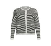 Strickjacke KAFFE CURVE "Damen Strickjacke KCelanna", Damen, Gr. L, grau (light grau m., schwarz structure), Obermaterial: 38% Polyacryl PAN. 35% Polyester PES. 18% Nylon NY. 6% Wolle mw. 3% Elasthan 