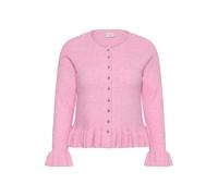 Strickjacke KAFFE CURVE "Damen Strickjacke KCemmi", Damen, Gr. L, pink (pink frosting melange), Obermaterial: 53% Polyester PES. 39% Polyacryl PAN. 5% Wolle mw. 3% Elasthan EL., Strickjacken Strickjac