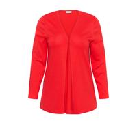 Strickjacke KAFFE CURVE "Damen Strickjacke KCfarsia", Damen, Gr. M, rot (poppy rot), Obermaterial: 80% Viskose CV. 20% Nylon NY., Strickjacken Strickjacke (59792862-M) poppy rot