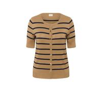 Strickjacke KAFFE CURVE "Damen Strickjacke KClizzy", Damen, Gr. S, beige (petrified oak, midnight stripe), Obermaterial: 80% Viskose CV. 20% Nylon NY., Strickjacken Strickjacke (54485362-S) petrified 
