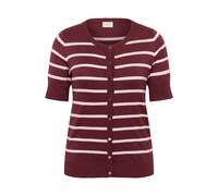 Strickjacke KAFFE CURVE "Damen Strickjacke KClizzy", Damen, Gr. S, rot (zinfandel, pink stripe), Obermaterial: 80% Viskose CV. 20% Nylon NY., Strickjacken Strickjacke (22343754-S) zinfandel, pink stri