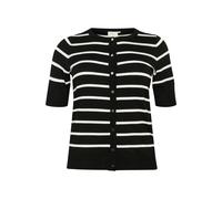 Strickjacke KAFFE CURVE "Damen Strickjacke KClizzy", Damen, Gr. XL, schwarz (schwarz, chalk stripe), Obermaterial: 80% Viskose CV. 20% Nylon NY., Strickjacken Strickjacke (26144658-XL) schwarz, chalk