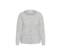 Strickjacke KAFFE CURVE "Damen Strickjacke KCselia", Damen, Gr. L, grau (grau melange), Obermaterial: 53% Polyester PES. 39% Polyacryl PAN. 5% Wolle mw. 3% Elasthan EL., Strickjacken Strickjacke (5930