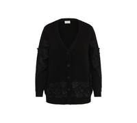 Strickjacke KAFFE CURVE "KAFFE Curve Strickjacke KCsiffa", Damen, Gr. M, schwarz (schwarz deep), Strickjacken Strickjacke (75029054-M) schwarz deep
