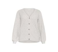 Strickjacke KAFFE CURVE "Strickjacke KCanita", Damen, Gr. XL, grau (light grau melange), Obermaterial: 76% Polyacryl PAN. 21% Polyester PES. 3% Elasthan EL., Strickjacken Strickjacke (96031063-XL) lig