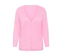 Strickjacke KAFFE CURVE "Strickjacke KCfarsia", Damen, Gr. L, pink (pink frosting), Obermaterial: 80% Viskose CV. 20% Nylon NY., Strickjacken Strickjacke (51998223-L) pink frosting