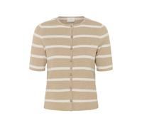 Strickjacke KAFFE "Damen Strickjacke KAmorita", Damen, Gr. XXL, beige (feather grau, chalk metalic), Obermaterial: 45% Viskose CV. 28% Polyamid PA. 27% Polyester PES., Strickjacken Strickjacke (166287