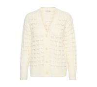 Strickjacke KAFFE "Strickjacke KAelena", Damen, Gr. XS, weiß (chalk), Obermaterial: 50% Baumwolle CO. 50% Polyacryl PAN., Strickjacken Strickjacke (18235411-XS) chalk