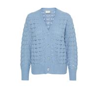 Strickjacke KAFFE "Strickjacke KAelena", Damen, Gr. XXL, blau (faded denim), Obermaterial: 50% Baumwolle CO. 50% Polyacryl PAN., Strickjacken Strickjacke (10204910-XXL) faded denim