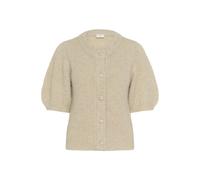 Strickjacke KAFFE "Strickjacke KAemelie", Damen, Gr. XXL, beige (feather gray melange), Obermaterial: 64% Polyester PES. 18% Polyacryl PAN. 10% Wolle mw. 5% Alpaka WP. 3% Elasthan EL., Strickjacken St