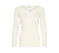 Strickjacke KAFFE "Strickjacke KAindira", Damen, Gr. L, weiß (chalk), Obermaterial: 80% Viskose LENZING LenzingCV. 20% Nylon NY., Strickjacken Strickjacke (87224835-L) chalk