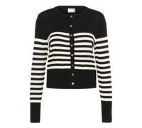 Strickjacke KAFFE "Strickjacke KAlizza", Damen, Gr. S, schwarz (schwarz, turtledove half stripe), Obermaterial: 80% Viskose CV. 20% Nylon NY., Strickjacken Strickjacke (65191027-S) schwarz, turtledove