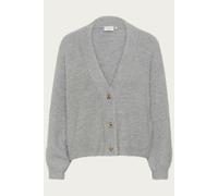Strickjacke KAFFE "Strickjacke KAvilma", Damen, Gr. XXL, grau (light grau melange), Obermaterial: 62% Nylon NY. 14% Polyacryl PAN. 10% Polyester PES. 6% Alpaka WP. 6% Wolle mw., Strickjacken Strickjac