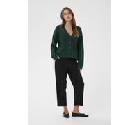 Strickjacke KAFFE "Strickjacke KAfiorella", Damen, Gr. XS, grün (garden topiary melange), Obermaterial: 50% Polyester Pol. recyc.. 29% Nylon NY. 15% Polyester PES. 6% Wolle mw., Strickjacken Strickjac