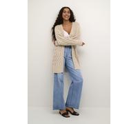 Strickjacke KAFFE "Strickjacke KAlena", Damen, Gr. XL, beige (feather gray melange), Obermaterial: 50% Baumwolle CO. 50% Polyacryl PAN., Strickjacken Strickjacke (72293105-XL) feather gray melange