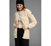 Strickjacke KANGAROOS, Damen, Gr. 48/50, sanftes weiß, Strick, Obermaterial: 100% Polyacryl, gerade hüftbedeckend, V-Ausschnitt, Puffärmel Rippstrickbündchen, Strickjacken Strickjacke, aus kuscheligem