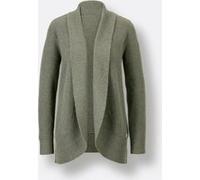 Strickjacke CREATION L PREMIUM, Damen, Gr. 44/46, grün (khaki, meliert), 70% Schurwolle, 30% Kaschmir, meliert, Strickjacken Strickjacke (44352764-44) khaki, meliert