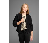Strickjacke KIDSWORLD "Strickjacke Basic-Style", Mädchen, Gr. 116/122, schwarz, Feinstrick, Obermaterial: 100% Polyacryl, unifarben, Basic hüftlang, V-Ausschnitt, Rippbündchen, Strickjacken Strickjack