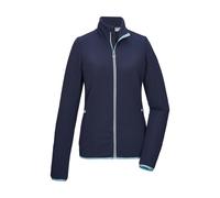 Strickjacke KILLTEC "KOS 79 WMN FLX JCKT", Damen, Gr. 36, nachtblau, Obermaterial: 97% Polyester, 3% Elasthan, Strickjacken Strickjacke, Powerstretchjacke mit Flechtmuster, 2-Wege-Stretch, Kinnschutz