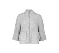 Strickjacke BETTY & CO "Betty & Co Damen Strick-Cardigan mit Reißverschluss", Damen, Gr. 38, grau (light silber melange), Strick, Obermaterial: 73% Polyacryl, 17% Polyester, 8% Polyamid, 2% Elasthan.,