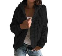 Strickjacke Lang Damen Cardigan Weiß Sommer Kurz Oktoberfest Outfit Blaue (2-Black, XL)