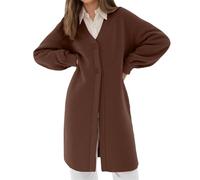 Strickjacke lang Strickjacke Pullover & Strickjacken Für Damen Wolljacke Boucle Jacke Cardigan Sweatblazer Oversize Blazer Long Lang Trachtenjacke Strickmantel Baumwolle