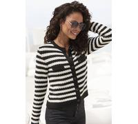 LASCANA Strickjacke Damen schwarz-weiß gestreift Gr.40/42