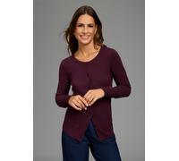 Strickjacke LAURA SCOTT, Damen, Gr. 32/34, braun (bordeaux), Feinstrick, Obermaterial: 70% Viskose, 30% Polyamid, unifarben, Basic, figurumspielend hüftlang, Rundhals, Rippstrickbündchen, Strickjacken