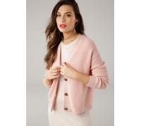 Strickjacke LAURA SCOTT, Damen, Gr. 32/34 (XS), rosa, Grobstrick, Obermaterial: 50% Viskose, 28% Polyester, 22% Polyamid, clean, unifarben, Basic, lässig geschnitten hüftlang, V-Ausschnitt, Bündchen,