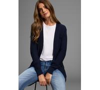 Strickjacke LAURA SCOTT, Damen, Gr. 48/50, blau (marine), Feinstrick, Obermaterial: 100% Baumwolle, clean, unifarben, Basic, figurumspielend Po-bedeckend, ohne Ausschnitt, Strickjacken Strickjacke, le
