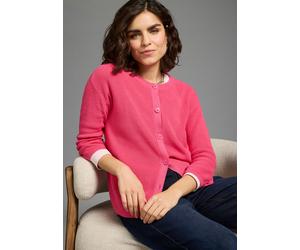 Strickjacke LAURA SCOTT, Damen, Gr. 48/50, pink, Feinstrick, Obermaterial: 50% Baumwolle, 50% Polyacryl, unifarben, Basic, figurumspielend hüftlang, Rundhals, Rippbündchen, Strickjacken Strickjacke, m