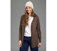 Strickjacke LAURA SCOTT "mit figurumspielender Passform", Damen, Gr. 32/34, braun mélange, Strick, Obermaterial: 50% Viskose, 28% Polyester, 22% Polyamid, meliert, unifarben, Basic, figurumspielend ca