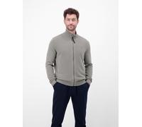 Strickjacke LERROS, Herren, Gr. 3XL, basalt grau, Strick, Obermaterial: 100% Baumwolle, unifarben, normal hüftbedeckend, Rundhals, Bündchen, Strickjacken Strickjacke, mit Reißverschluss und Stehkragen