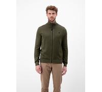 Strickjacke LERROS, Herren, Gr. 3XL, schwarz, Strick, Obermaterial: 100% Baumwolle, bestickt, unifarben, normal hüftbedeckend, Rundhals, Bündchen, Strickjacken Strickjacke, mit Reißverschluss und Stre