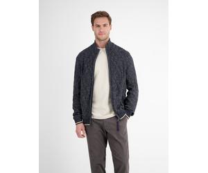 Strickjacke LERROS, Herren, Gr. L, classic navy, Strick, Obermaterial: 100% Baumwolle, Strukturmuster, regular fit normal, ohne Ausschnitt, Rippbündchen, Strickjacken Strickjacke, mit Strukturmuster (