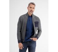 Strickjacke LERROS "LERROS Strickjacke in kerniger Optik", Herren, Gr. S, blau (classic navy), 100% Baumwolle, Strickjacken Strickjacke (30273434-S)