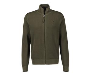 Strickjacke LERROS "Melange-Strickjacke für Herren", Herren, Gr. 3XL, grün (nordic olive), 100% Baumwolle, Strickjacken Strickjacke (86046949-XXXL) nordic olive