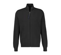 Strickjacke LERROS "Sportive Strickjacke aus Baumwolle in modischer 2-Tone-Optik", Herren, Gr. L, schwarz, 100% Baumwolle, Strickjacken Strickjacke (11337068-L) schwarz