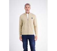 Strickjacke LERROS "Sportive Strickjacke aus hochwertiger Baumwolle", Herren, Gr. S, beige (gravel beige melange), 100% Baumwolle, Strickjacken Strickjacke (74485935-S) gravel beige melange