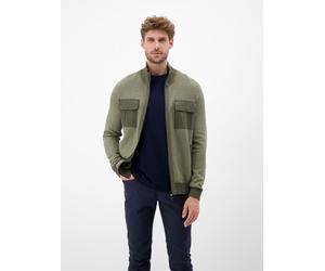 Strickjacke LERROS "Sportive Strickjacke für Herren", Herren, Gr. XL, nordic olive, 100% Baumwolle, Strickjacken Strickjacke (76943012-XL) nordic olive
